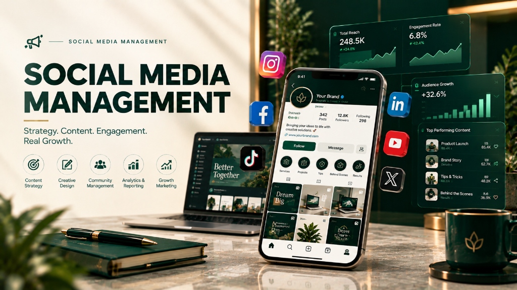 Social Media Management — Content strategy, engagement, and growth