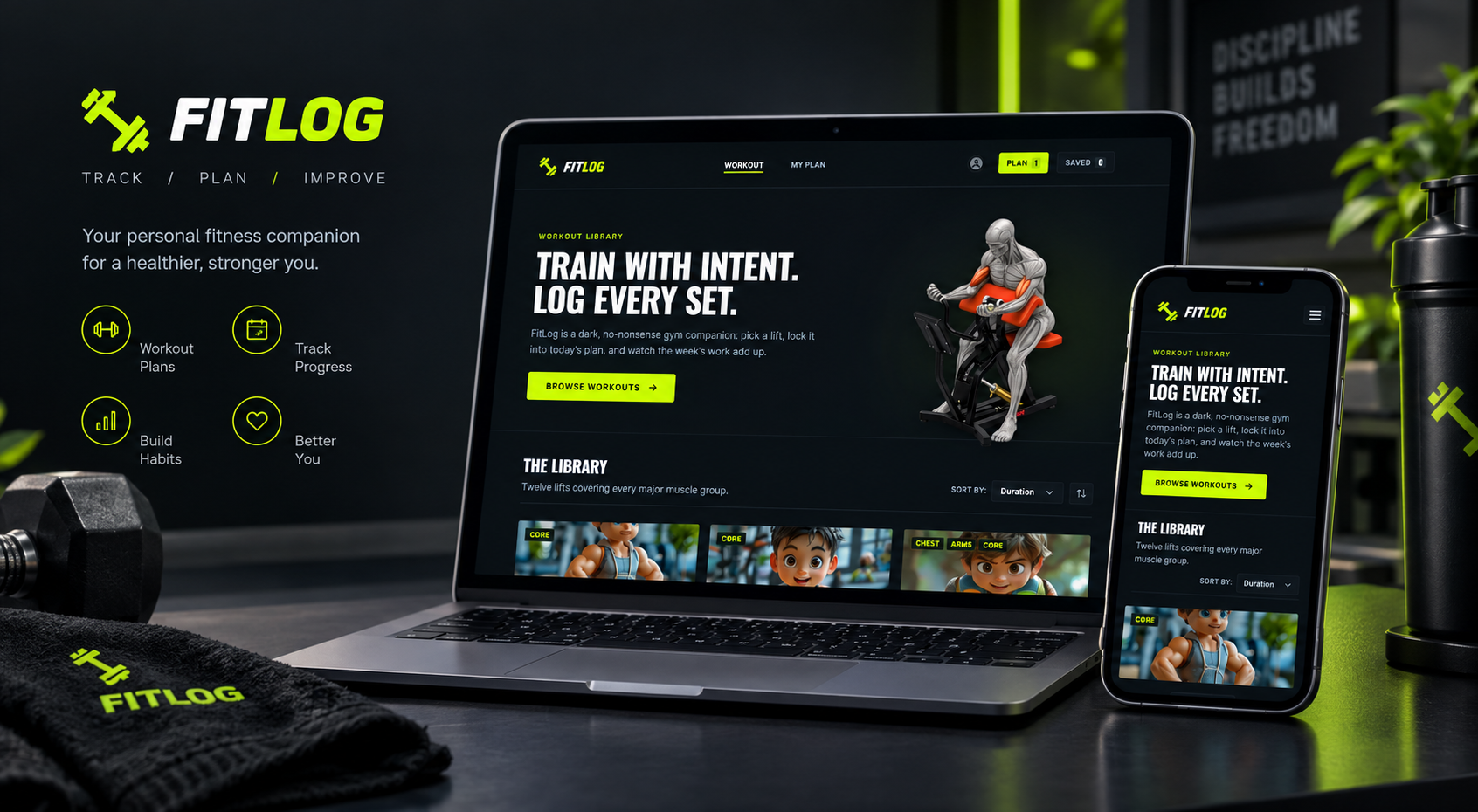 FitLog Workout Tracker & Training Planner Showcase